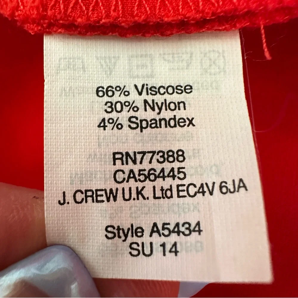 J.Crew Red Ponte Knit Fit Flare Sleeveless Dress Career Cocktail Wedding Size 4